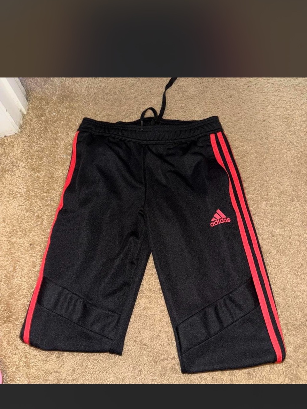 adidas Black pants with pink Stripe Accents